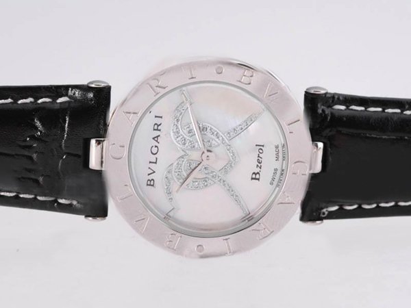 Bvlgari B.Zeroi BZ35BHSL Black Cow Leather Strap Womens 30mm Watch watches