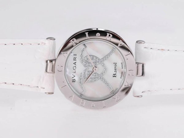 Bvlgari B.Zeroi BZ35WHSL White Cow Leather Strap Womens Watch watches