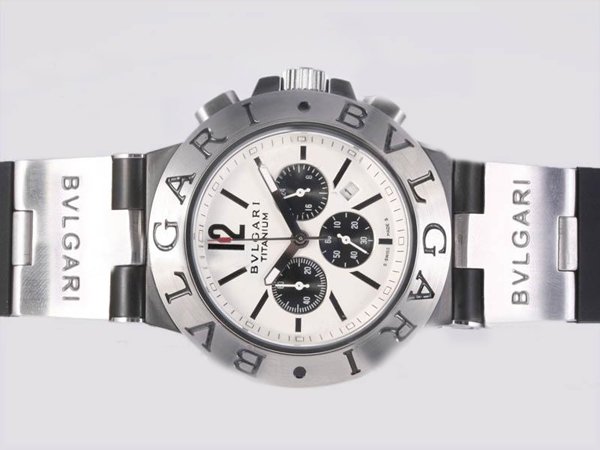 Bvlgari Diagono AC38TAVD/SLN Black Rubber Strap Round Mens Watch watches