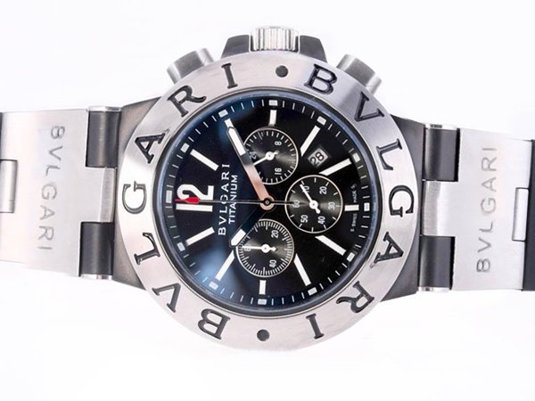 Bvlgari Diagono CH35BSLDAuto Black Dial Automatic Round Watch watches