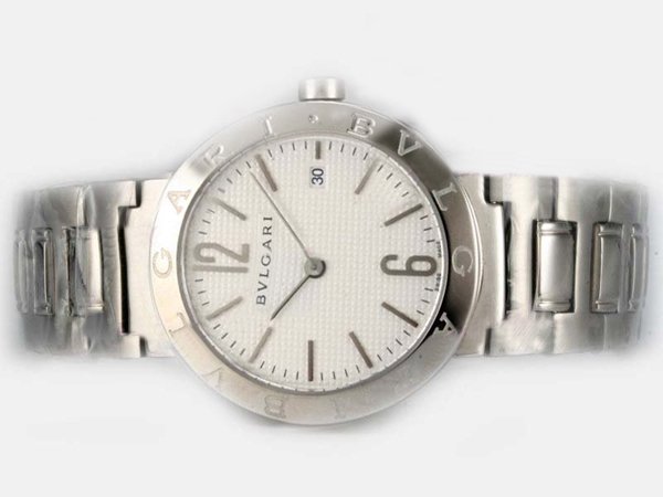 Bvlgari Diagono LCV35WSSD Womens Round Silver Stainless Steel Strap Watch watches