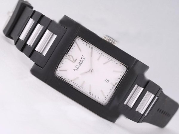 Bvlgari Rettangold RT45C6LSLD Quartz Rectangle White Dial Watch watches