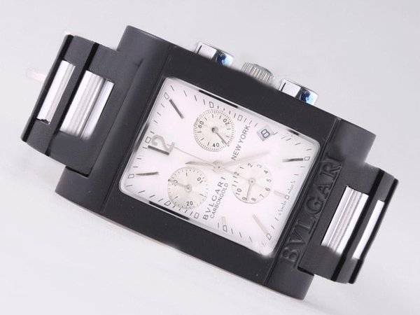 Bvlgari Rettangold RTC49C6LSLD 49mm White Dial Quartz Chronograph Watch watches