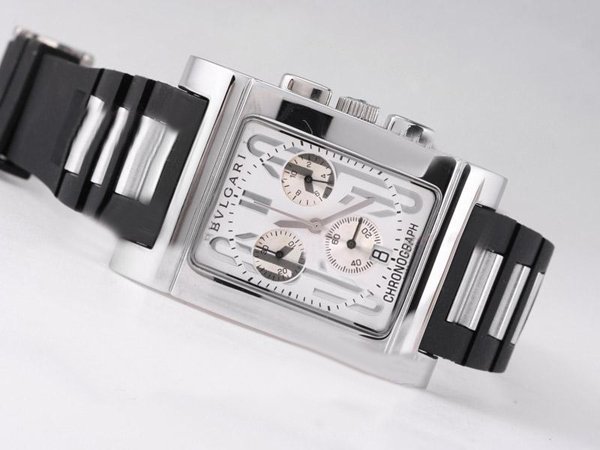 Bvlgari Rettangold RTC49C6LSLD White Dial Stainless Steel Case Watch watches