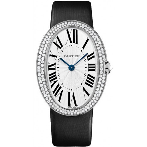 Cartier Baignoire Manual Wind Diamond Bezel 18 kt White Gold Ladies Watch WB520009 watches