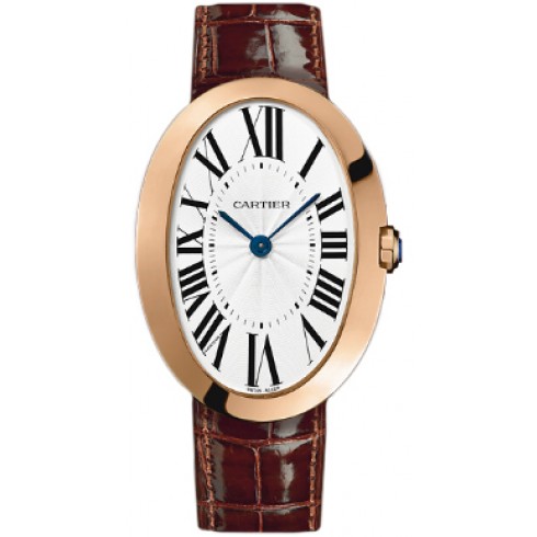 Cartier Baignoire Manual Wind Silver Dial 18 kt Rose Gold Ladies Watch W8000002 watches