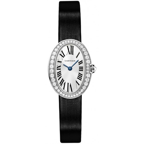 Cartier Baignoire Mini Model Diamond Bezel 18 kt White Gold Ladies Watch WB520027 watches