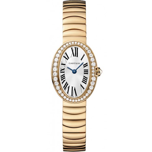 Cartier Baignoire Silver Dial 18kt Rose Gold Ladies Watch WB520026 watches
