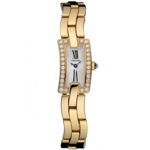 Cartier Ballerine Silver Sunray Dial Polished Solid 18K Rose Gold Bracelet Ladies Watch WG40023J watches