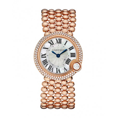 Cartier Ballon Blanc de Cartier Flinque in Mother of Pearl Dial Diamond 18k Rose Gold Ladies Watch WE902071 watches