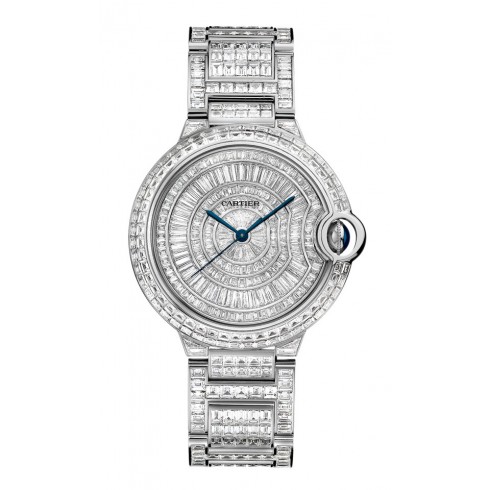 Cartier Ballon Bleu Baguette Diamond Dial 18kt White Gold Men's Watch HPI00511 watches