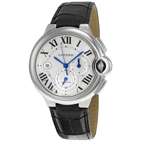 Cartier Ballon Bleu Black Alligator Strap Chronograph Men's Watch W6920003 watches