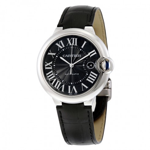 Cartier Ballon Bleu de Cartier Black Dial Black Leather Men's Watch WSBB0003 watches