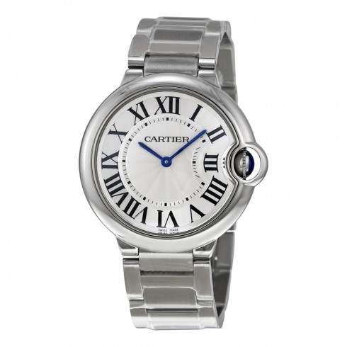 Cartier Ballon Bleu de Cartier Silver Guilloche Stainless Steel Unisex Dial W69011Z4 watches