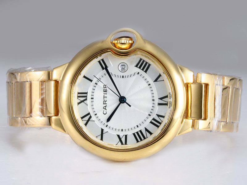 Cartier Ballon Bleu de Cartier W69001Z2 Womens Stainless Steel Case 18k Gold Bezel Watch watches