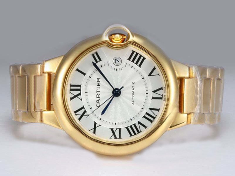 Cartier Ballon Bleu de Cartier W69003Z2 White Dial 42mm Gold 18k Gold Strap Watch watches