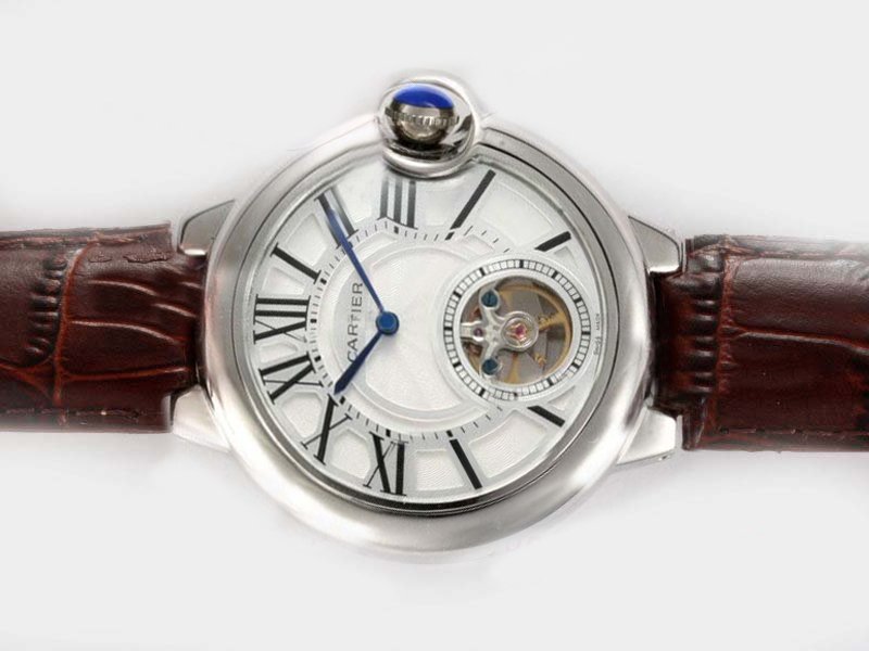Cartier Ballon Bleu de Cartier W6900456 42mm Brown Crocodile Leather Strap Watch watches