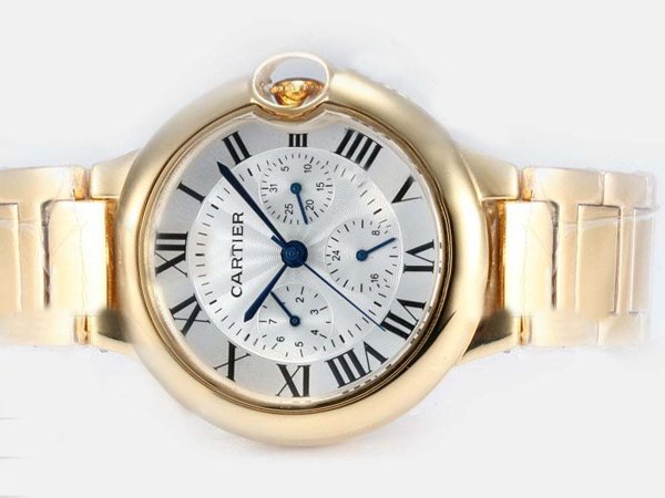 Cartier Ballon Bleu de Cartier w69006Z2 Mens 42mm Gold Stainless Steel Strap Watch watches