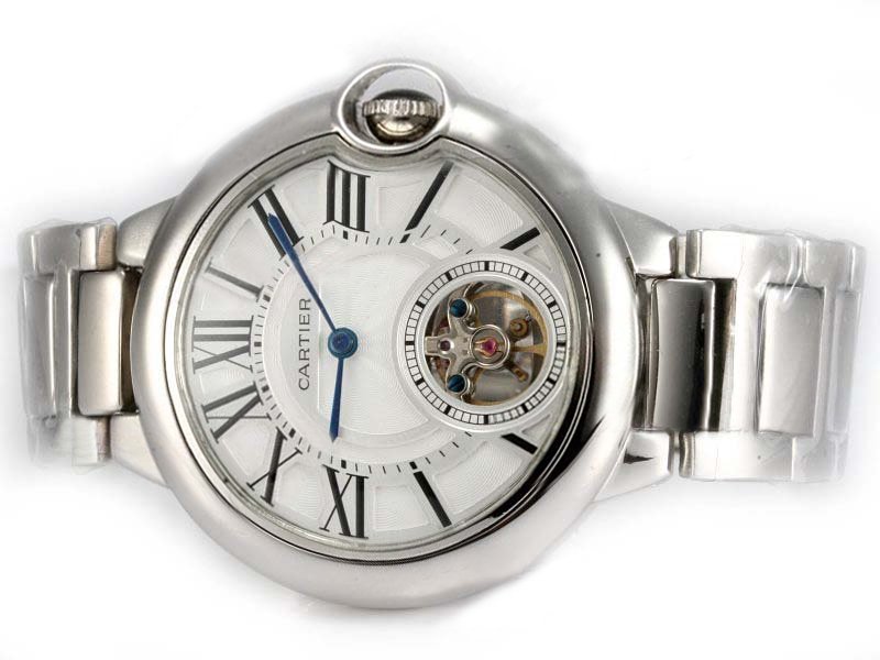 Cartier Ballon Bleu de Cartier W69011Z4 42mm Silver Stainless Steel Strap White Dial Watch watches