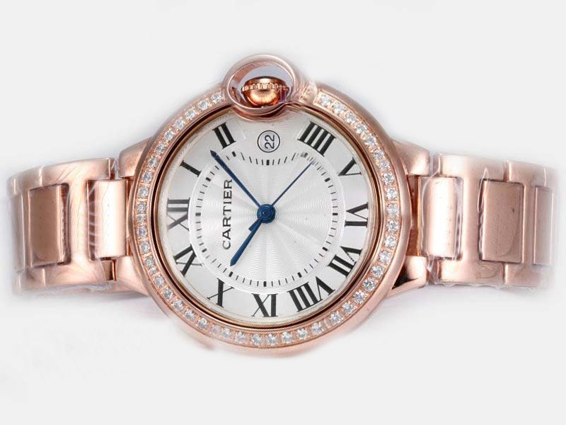 Cartier Ballon Bleu de Cartier WE9007Z3 Rose Gold Case Mens 36mm Watch watches