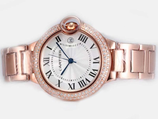 Cartier Ballon Bleu de Cartier WE9007Z3 Round Mens Stainless Steel Case Watch watches