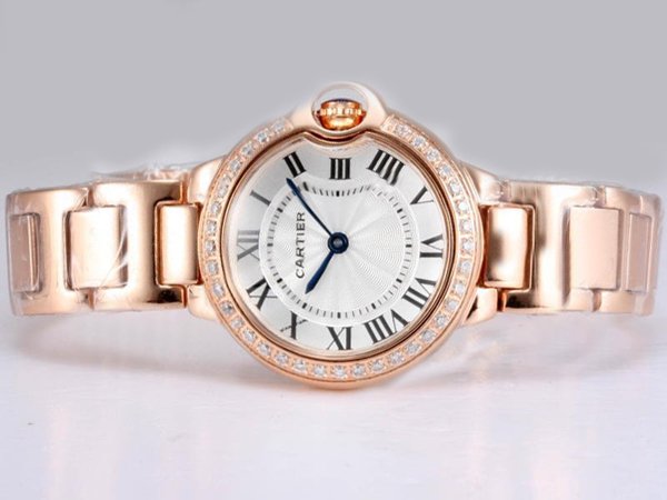 Cartier Ballon Bleu de Cartier WE9008Z3 Diamond Bezel White Dial Watch watches