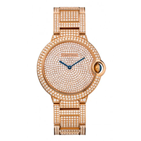 Cartier Ballon Bleu Diamond Pave Dial 18kt Pink Gold Unisex Watch HPI00489 watches