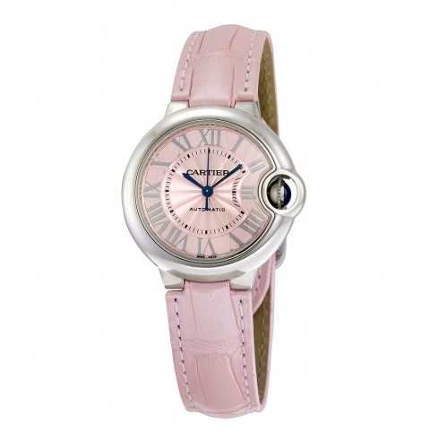 Cartier Ballon Bleu Automatic Pink Dial Alligator Leather Ladies Watch WSBB0002 watches