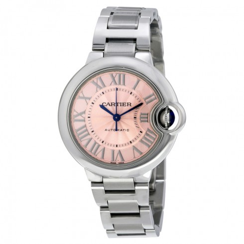 Cartier Ballon Bleu Pink Dial Stainless Steel Automatic Ladies Watch W6920100 watches