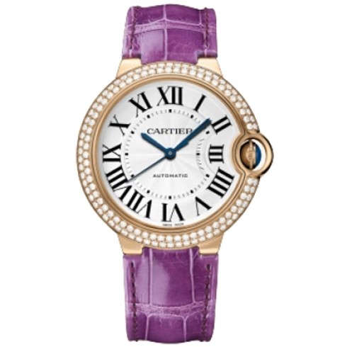 Cartier Ballon Bleu Silver Dial 18kt Rose Gold Diamond Unisex Watch WE900551 watches