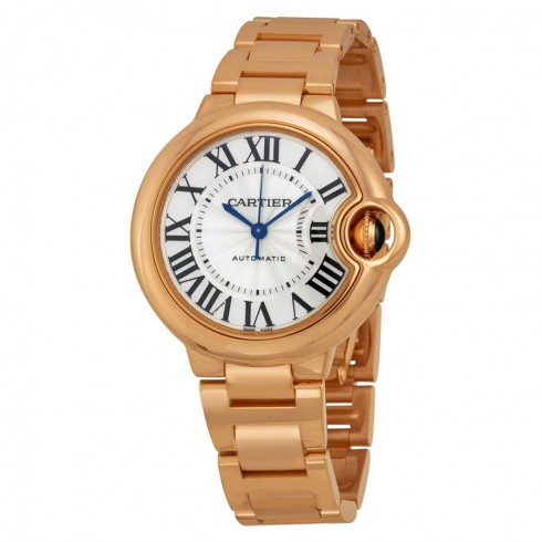 Cartier Ballon Bleu Silver Dial 18kt Rose Gold Ladies Watch W6920096 watches
