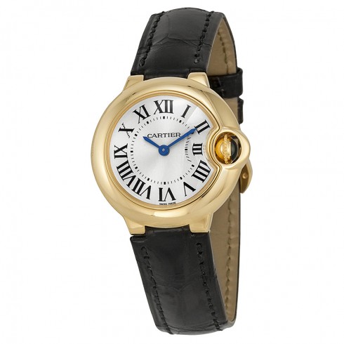 Cartier Ballon Bleu Silver Dial 18kt Yellow Gold Case Ladies Watch W6900156 watches