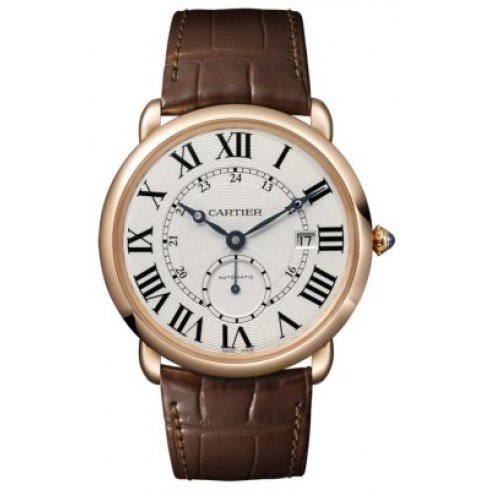 Replica Cartier Ballon Bleu Silver Dial Brown Alligator Leather Men's Watch W6801005 Watch