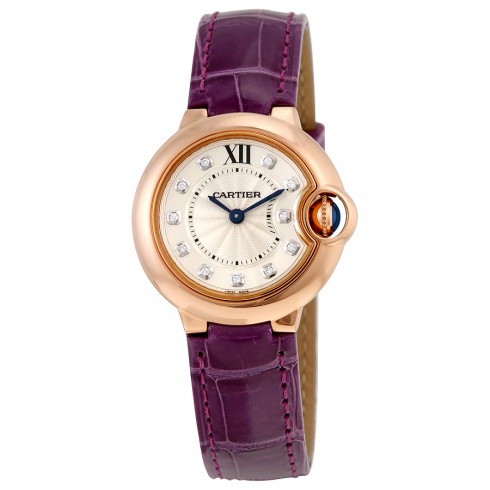 Cartier Ballon Bleu Silver Dial Diamond 18K Rose Gold Ladies Watch WJBB0019 watches