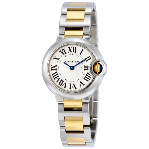 Cartier Ballon Bleu Silver Dial Stainless Steel Ladies Watch W2BB0010 watches