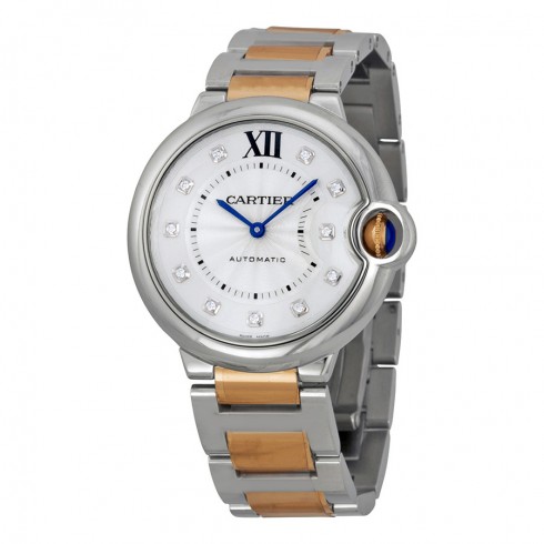 Cartier Ballon Bleu Silver Dial Steel and 18k Rose Gold Unisex Watch WE902031 watches
