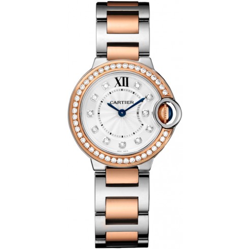 Cartier Ballon Bleu Silver Dial Two Tone Diamond Ladies Watch WE902076 watches