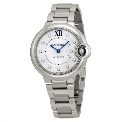 Replica Cartier Ballon Bleu Silver Diamond Dial Stainless Steel Ladies Watch WE902074 Watch