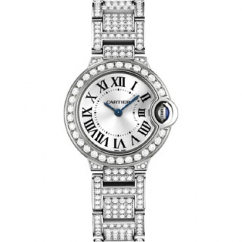 Cartier Ballon Bleu Small Silver Dial 18kt White Gold Mens Watch WE9003ZA watches