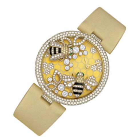 Cartier Bestiaire Bees Decor 18K Yellow Gold Set with Diamonds Dial Ladies Watch HPI00480 watches