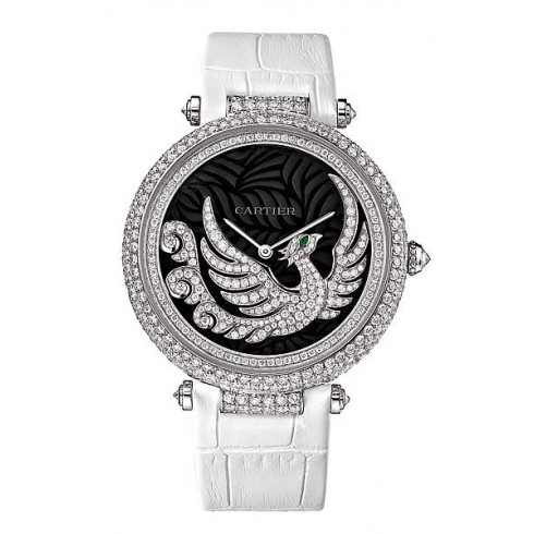 Cartier Bestiaire Evol D'un Phoenix Dark Purple Mother of Pearl with Diamonds Feather Dial Ladies Watch HPI00633 watches
