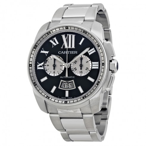 Cartier Calibre De Cartier Black Dial Stainless Steel Men's Watch W7100061 watches