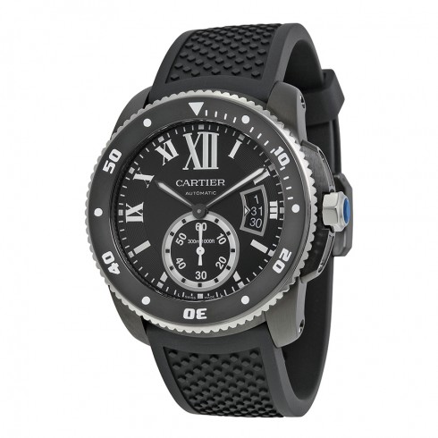 Cartier Calibre de Cartier Diver Automatic Black Dial Black Rubber Divers Men's Watch WSCA0006 watches