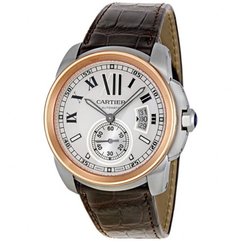 Cartier Calibre De Cartier Silver Dial Mechanical Wind Men's Watch W7100039 watches