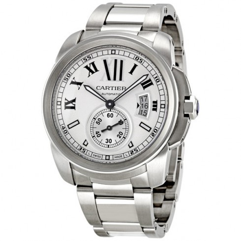Cartier Calibre de Cartier Silver Dial Stainless Steel Automatic Men's Watch W7100015 watches