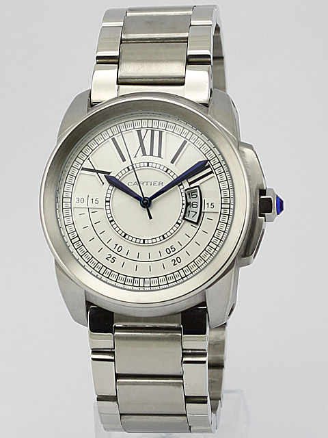 Cartier Calibre de Cartier W7100008 White Dial Stainless Steel Bezel Automatic Watch watches