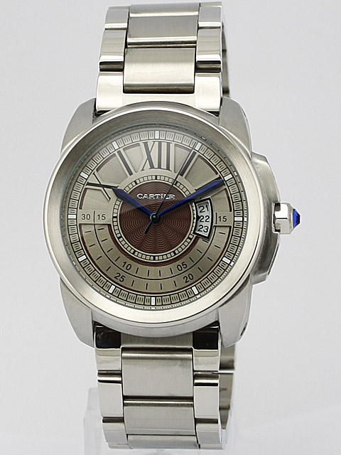 Cartier Calibre de Cartier w7100009 Round White Dial Stainless Steel Case Watch watches