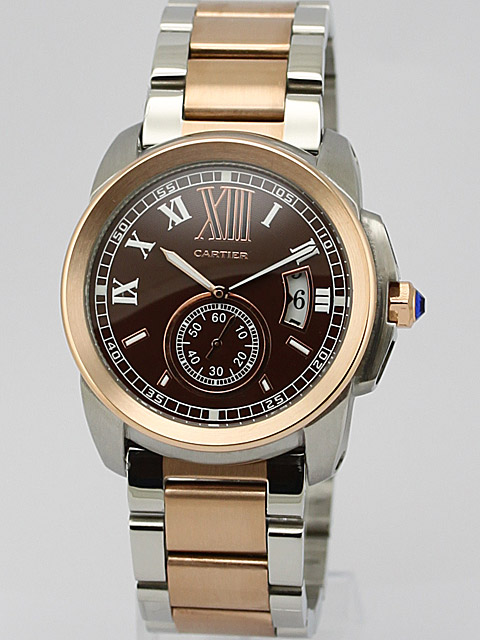 Cartier Calibre de Cartier w7100050 42mm Mens Gold Rose Gold Strap Watch watches