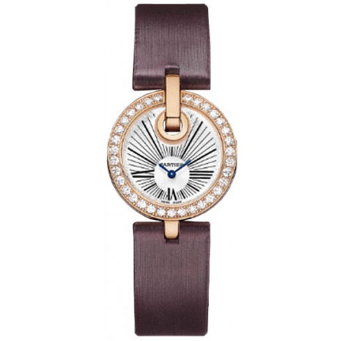 Cartier Captive Silver Dial Brown Satin Strap Diamond Ladies Watch WG600007 watches