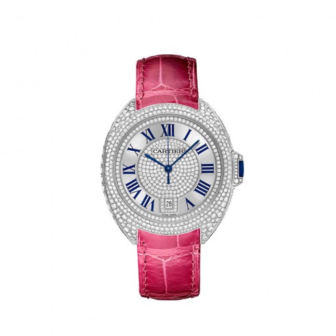 Cartier Cle 18K White Gold Set with Diamonds Dial Ladies Watch WJCL0019 watches